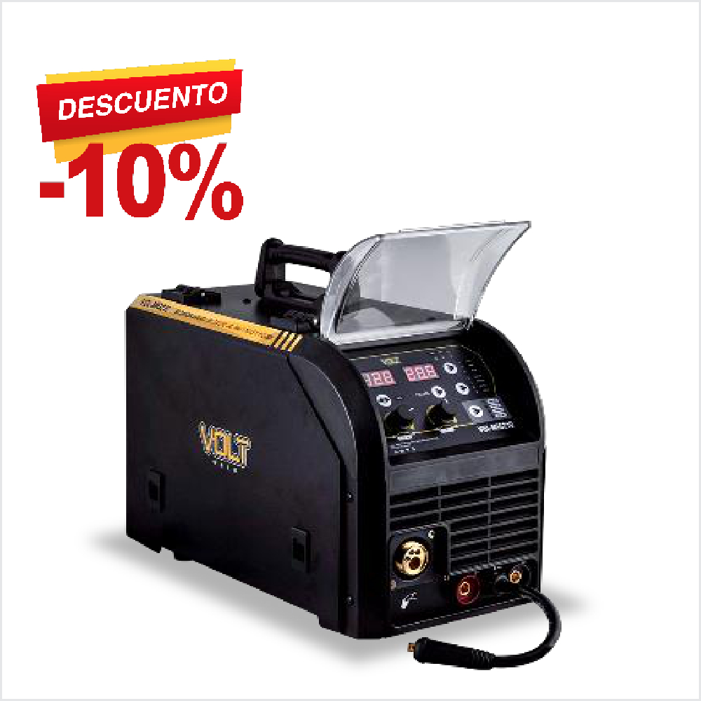 VOL-MIG210 SOLDADORA INVERSOR MIG GAS NO GAS/MMA 200A, 110V, ROLLO 1-5KG