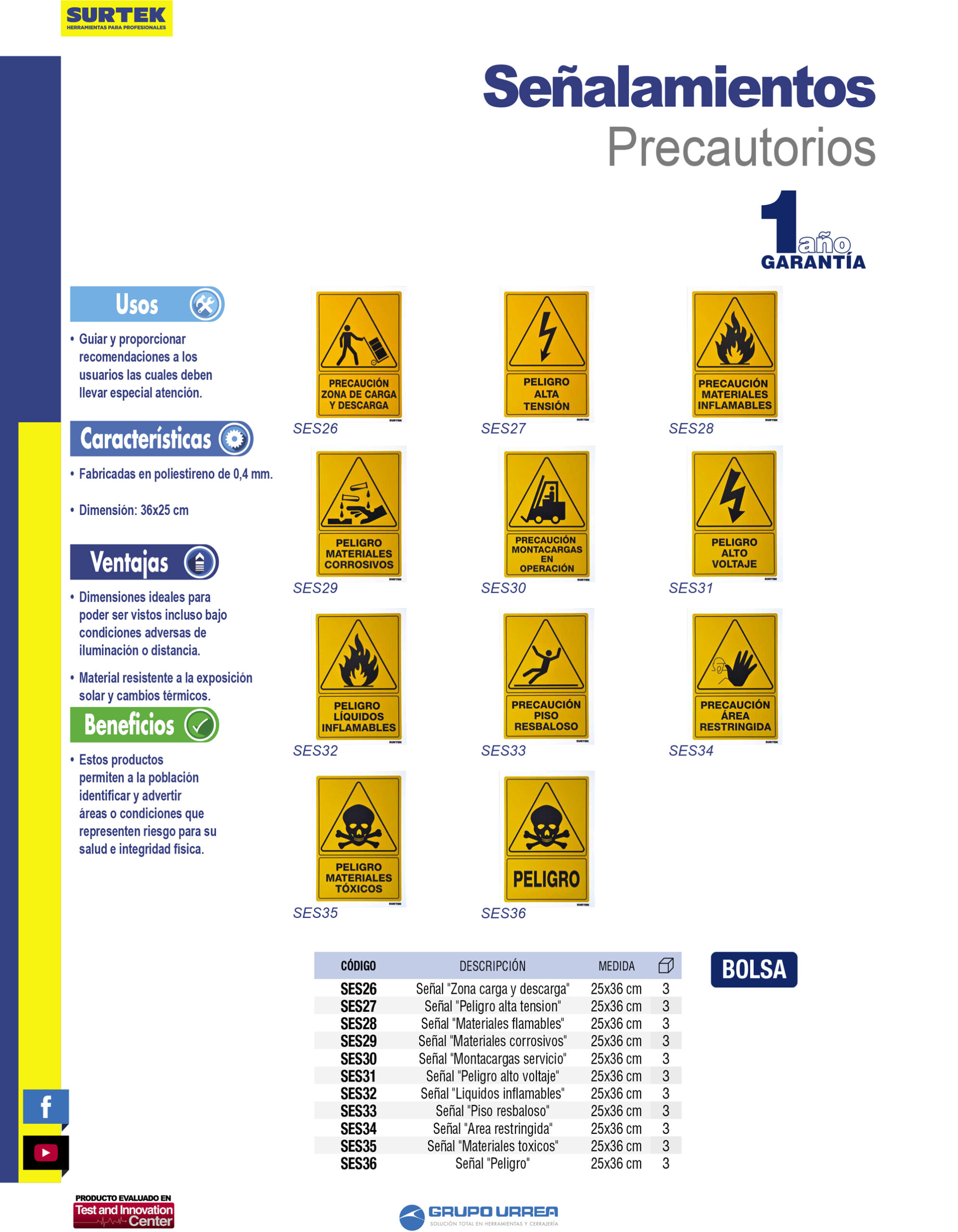 Señal "Precaución piso resbaloso" Surtek - Imagen 2