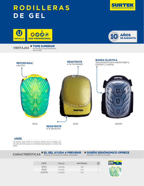 Rodilleras de gel y PVC reforzado Surtek - Imagen 2